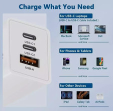 65W GaN USB C Wall Charger 3-Port Fast Compact Foldable Adapter with USB-C Cable picture
