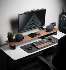 40in Walnut Wood Monitor Stand For Desk Large Monitor Stands Desktop Shelf picture