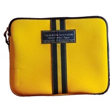 ​Tommy Hilfiger Yellow Navy Padded Tech Sleeve iPad Tablet Travel Case 10x8 picture