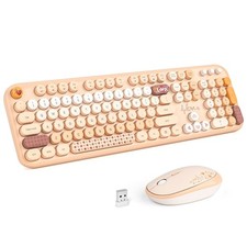 Cute Wireless Keyboard and Mouse for Women Girls Office Home Desktop Computer picture