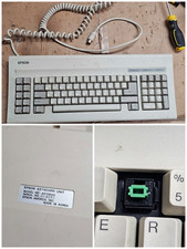 Retro Vintage Rare Epson AP1003A Keyboard Unit 5-Pin DIN Coiled Cable PC AT/XT picture
