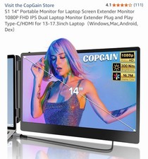 S1 14” Portable Monitor for Laptop Screen Extender Monitor 1080P FHD  picture