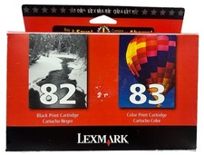 Genuine Lexmark 82 Blk 83 Color Print Cartridge for X5150 X6150 X6170, Z55, Z65 picture