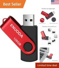 Compact 128GB Red Thumb Drive - Swivel Design, USB 2.0 for Fast Data Transfer picture