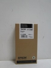 EPSON T6538 MATTE BLACK 200ml 07/2018 GENUINE INK CARTRIDGE NEW SHIPS FREE picture