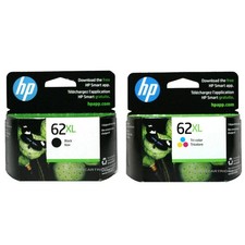 HP 62XL Black Tri-Color Ink Cartridge 2PK C2P05AN C2P07AN Genuine Exp Date 2027 picture