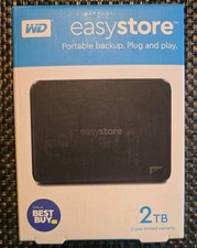 WD Easystore 2TB Black Portable External Hard Drive W Cable (WDBAJN0020BBK-XA) picture