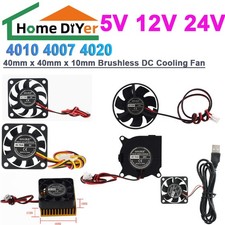 2PCS 40mm x 40mm x 10mm 4010 4007 4020 5V, 12V, 24V Brushless DC Cooling Fan picture