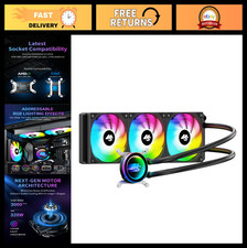 360mm AIO CPU Cooler, High-Speed Pump, 3x PWM ARGB Fans, Low Noise, Intel/AMD Co picture
