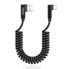 aceyoon USB to C Cable, 90 Degree Right Angled Coiled A C, 1 Pack  picture
