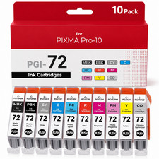 PGI-72 Ink Cartridges 10-Pack Ink Compatible for Pixma Pro-10/ Pro-10S Printer picture