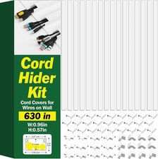 Cord Hider Kit, 630in Cord Covers for Wires on Wall, Paintable Wire Covers for C picture