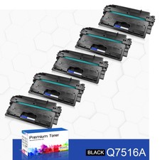 5PK Black Toner Cartridge Q7516A Compatible with HP 16A LaserJet 5200n 5200L INK picture