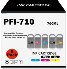 PFI-710 Ink Cartridge 5-Pack for Canon TX-2000 TX-3000 TX-4000 Printers 700ml Ea picture