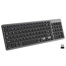 Ultra Slim Wireless Bluetooth Keyboard Rechargeable 2.4G+BT Quiet Typing Mac picture