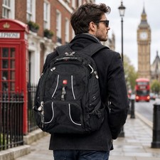 SWISSGEAR 1900 Scan Smart TSA Laptop Backpack Black Polyester Tough 16” picture