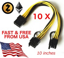 10 pack PCI-E 8 pin Female to Dual 8pin 6+2 pin Male GPU Graphics Power Cable US picture