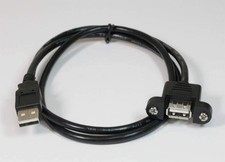 USB 2.0 Panel Mount Cable Single Port Bulkhead Male-Female 3FT picture