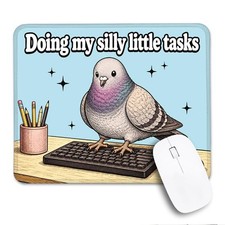 THEBESTU Funny Pigeon Mouse Pad, Blue and Black picture