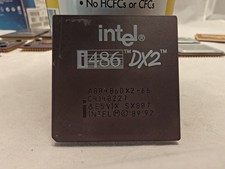 Intel i486 DX2-66 A80486DX2-66 SX807 Socket 3 Ceramic Gold CPU Processor 486 picture