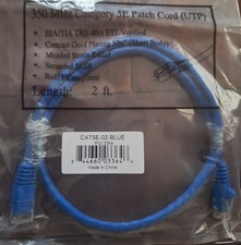 2FT 24AWG Cat5e 350MHz UTP Ethernet Network Cable Blue NEW picture
