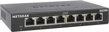 8-Port Gigabit Ethernet Unmanaged Essentials Switch (GS308) - Home Network Hub, picture
