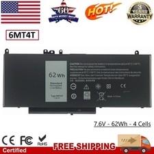 6MT4T Laptop Battery For Dell Latitude E5470 E5570 79VRK 7V69Y TXF9M 62Wh 7.6V picture