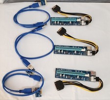Lot of 3 FebSmart PCI-E 1x to PCI-E 16x PCI Express 164 PIN NEW picture