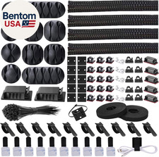Cord Management Organizer Kit 4 Cable Sleeve Split with 41Self Adhesive Cable Cl picture