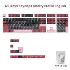 PBT Keycaps 126-Key Double Shot Cherry Profile for MX Mechanical Keyboards picture