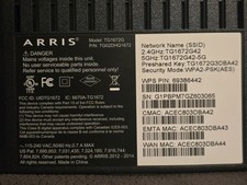 Arris TG1672G GATEWAY WIFI MODEM TG02DHQ1672  picture