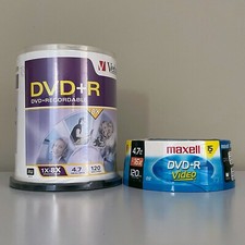 NEW Verbatim DVD+R 4.7GB 8X (100 Pack) + Maxell DVD-R 4.7GB 16X (15 Pack) picture