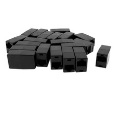 20 Pcs Black RJ45 8P8C Female/Female Socket Modular Ethernet Connector Coupler picture