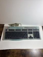 Macally iKey Wired USB Keyboard Mac Teal Transparent Y2K 2000 Abstract Tech picture