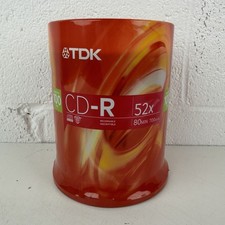TDK CD-R (100 Pack) Blank Discs 700MB 80 Min New Sealed Up To 52x Record Speed picture
