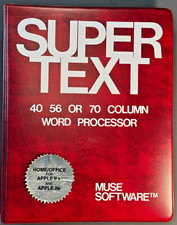 Muse Super-Text Home/Office Apple II+ IIe 40/56/70 Binder 2 Disk Untested picture