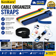 50/10pcs Cable Straps Wire Cord Hook Loop Ties Reusable Fastening Organizer Lot picture
