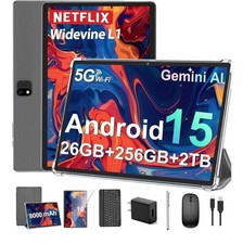 Android 15 Tablet 10.1” 26GB RAM 256GB ROM 2TB Expand Keyboard Mouse Stylus | 5G picture