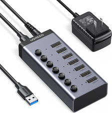 UGREEN Powered USB Hub 3.0, 7-Port USB Adapter with 4 Smart Charging Ports, USB picture