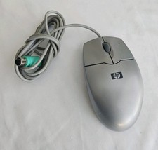 Vintage HP 2 Button PS/2 Mouse Model N3+ Optical Silver Clear Bottom  5187-1556 picture