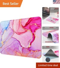 Luxury Pink Marble Mouse Mat - 30% Larger, Waterproof, Perfect for Home & Office picture