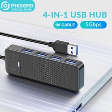 4-Port USB 3.0 Hub Material ABS Splitter w/ Super Speed 5Gbps 0.5/3.3Ft Cable picture