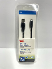 Staples USB 2.0 To Micro B Cable 6-ft - Black New picture