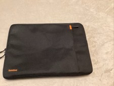tomtoc 360° protective laptop sleeve with an orange zipper / Black Color picture