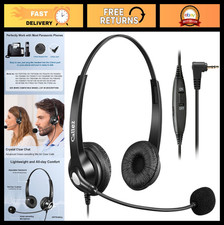 Noise Cancelling 2.5mm Headset with Microphone & Volume Control for Office Phone picture
