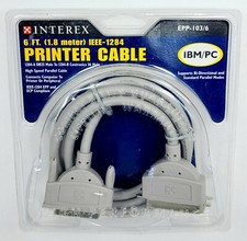 Interex 6 ft IEEE-1284 High Speed Parallel IBM/PC Printer Cable, EPP-103/6, NEW picture