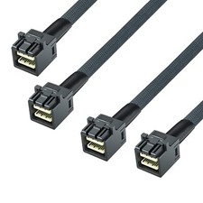 2 Packs 12G Internal Mini SAS HD SFF-8643 to SFF-8643 Cable 100-Ohm 0.8 Meters picture