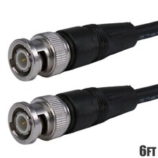 6FT BNC Male to Male Coax Coaxial RG58 Cable Cord Twist-On Connector 50ohm Black picture