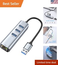 Compact Grey USB 3.0 Ethernet and Hub picture