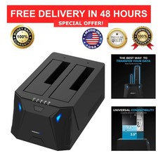 SABRENT USB 3.0 Dual Bay Hard Drive Docking Station & Cloner EC-HD2B picture